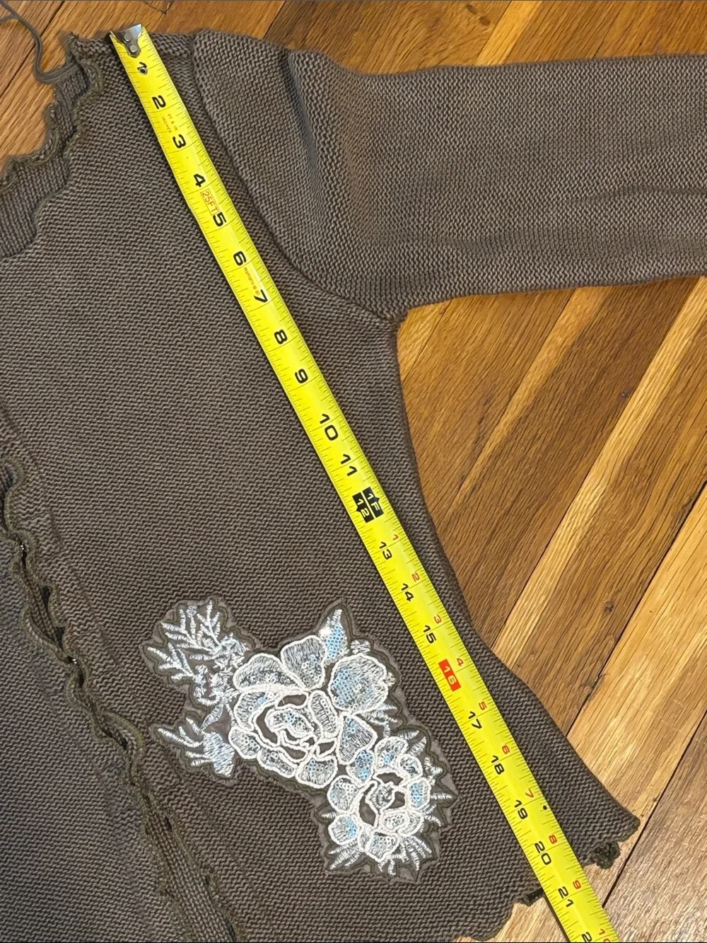 silence + noise Kimchi Blue Natalia Knit Cardigan with White Floral Appliqué